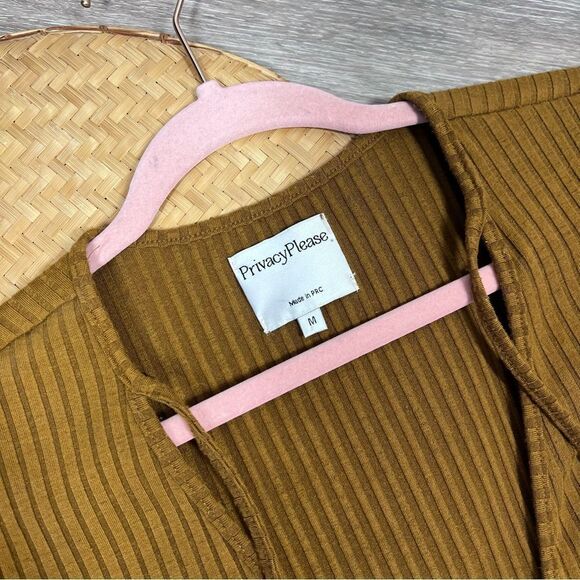Revolve privacy please prentiss dress camel/brown ribbed knit button front M - Picture 6 of 7